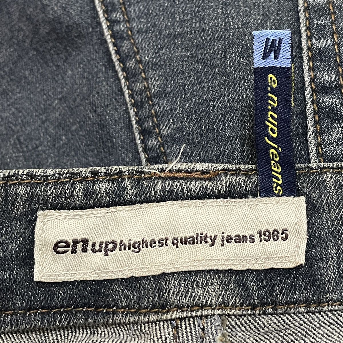 Le Grande Bleu (L.G.B.) Rare Design Vintage Brand E.N.Up Super Flared Jeans 2000s Size US 29 - 9 Thumbnail