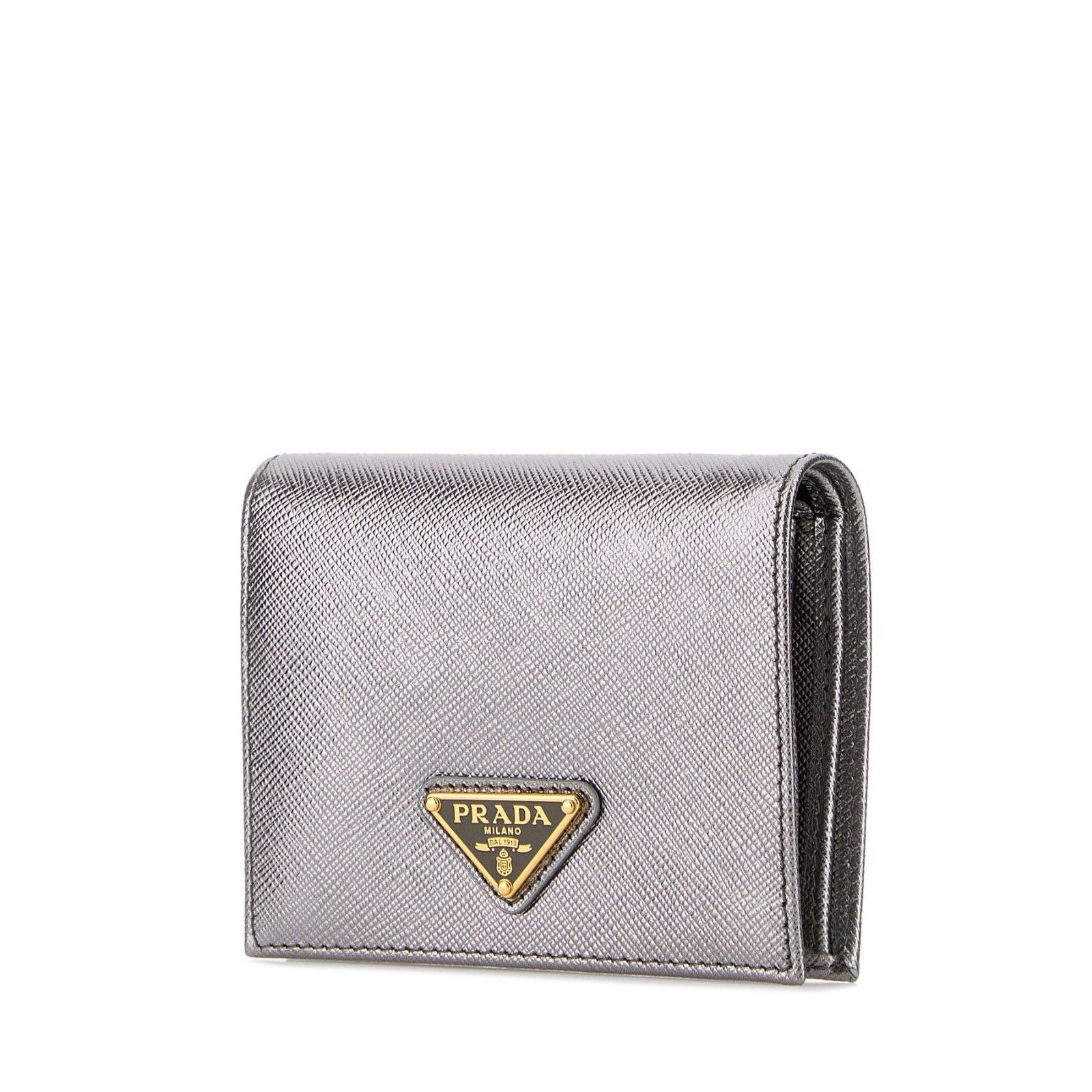 Prada PRADA Silver Leather Wallet New & Authentic Size ONE SIZE - 2 Thumbnail