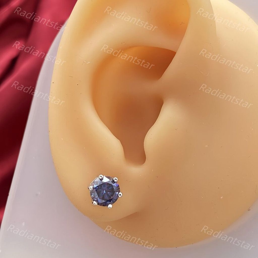 Other NEW 2ct. Imperial Purple Moissanite Solitaire Stud Earrings Size ONE SIZE - 4 Thumbnail