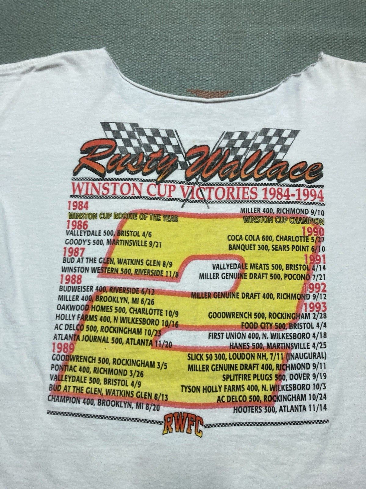 Vintage 90s t shirt rusty wallace nascar Winston cup chopped XL Size US XL / EU 56 / 4 - 8 Thumbnail