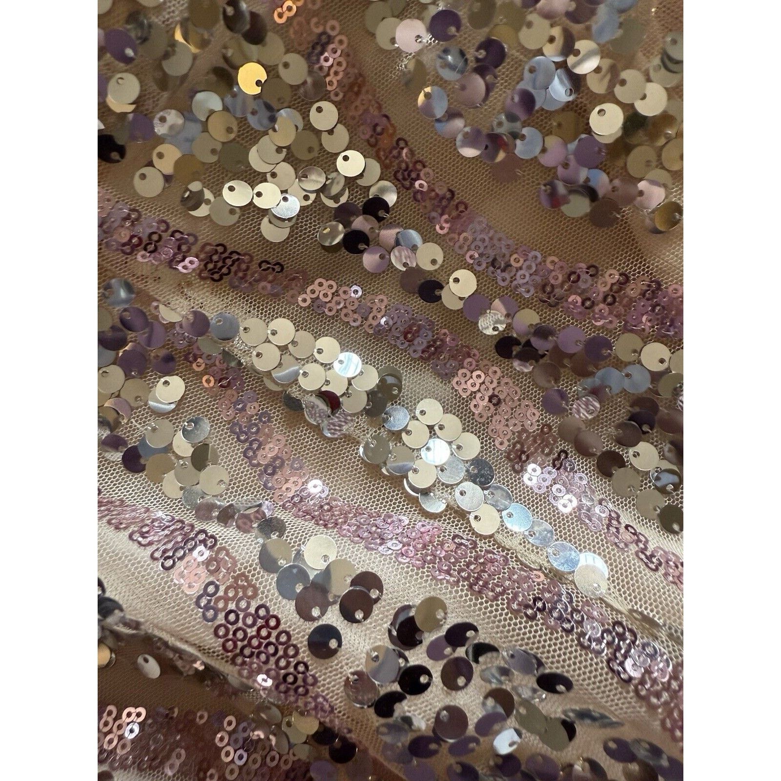 Boohoo NWT boohoo Petite Sequin Two Tone Flare Trousers Champagne Size 36" / US 14 / IT 50 - 8 Thumbnail