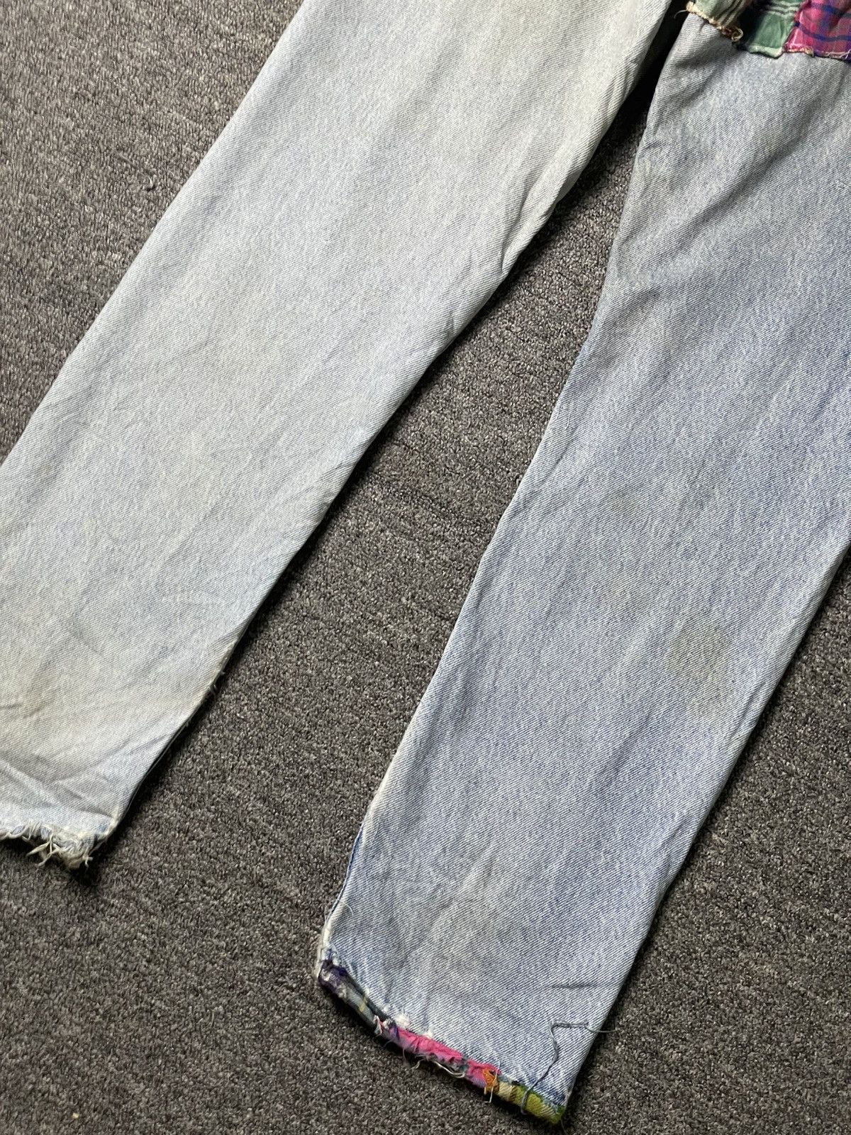 Japanese Brand × Vintage Japanese Brand Custom Patchwork Ripped Jeans (104) Size US 31 - 8 Thumbnail