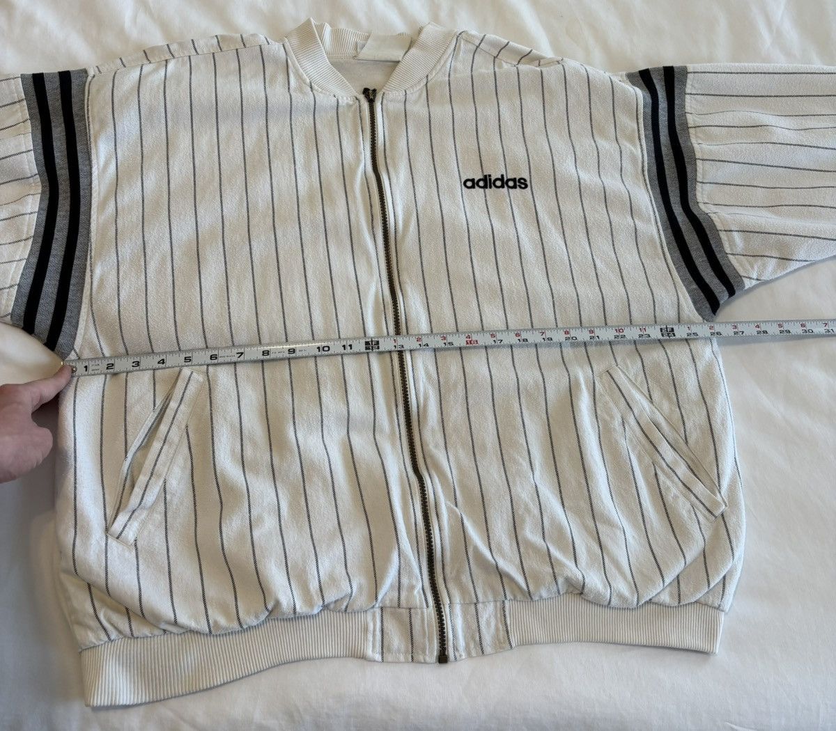 Adidas × Vintage Vintage Adidas Pinstripe Jacket 80’s/90’s Vintage Size US L / EU 52-54 / 3 - 12 Thumbnail