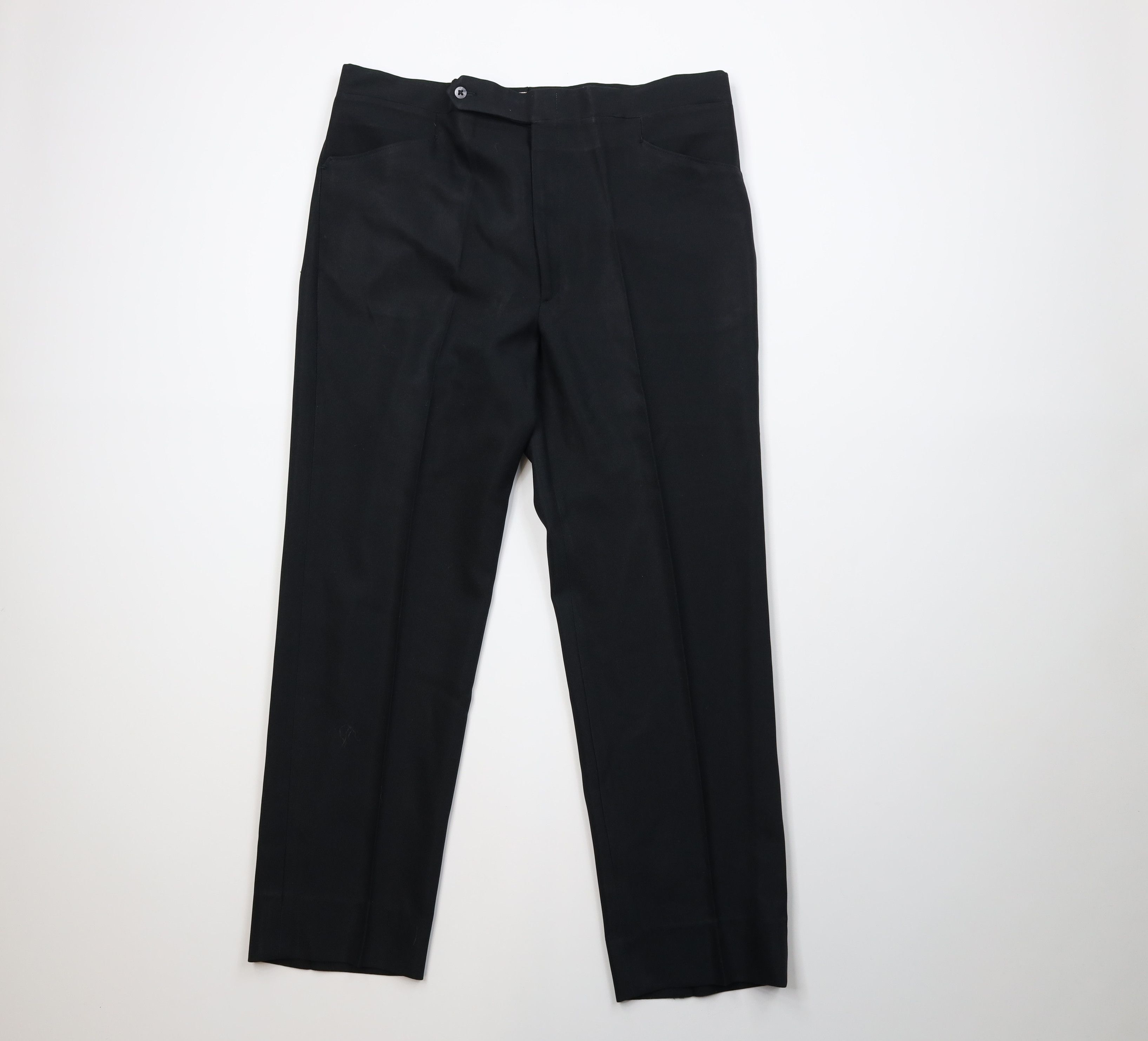 Vintage Vintage 70s Streetwear Flared Chino Pants Trousers Black USA Size US 38 / EU 54 - 1 Thumbnail