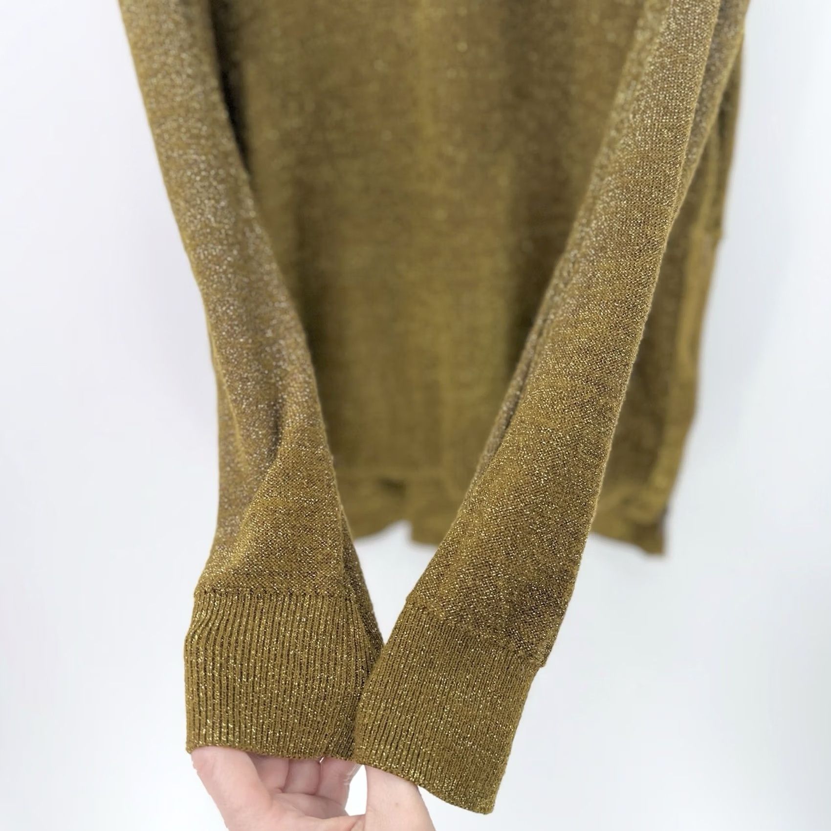 H&M H&M Conscious Greenish Gold Metallic Sweater Pullover Boho Side Zips Size Sz M Size M / US 6-8 / IT 42-44 - 7 Thumbnail