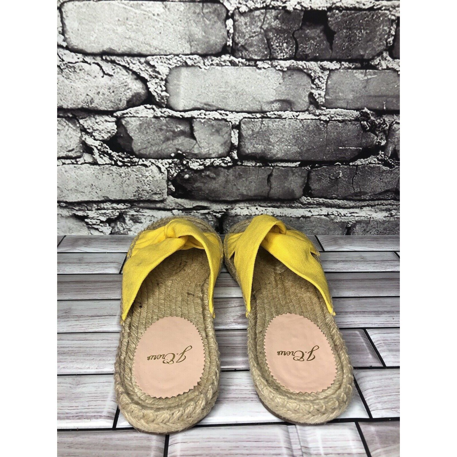 Other J. Crew Yellow Twisted Canvas Fabric Slide Espadrilles Sanda Size US 9 / IT 39 - 6 Thumbnail