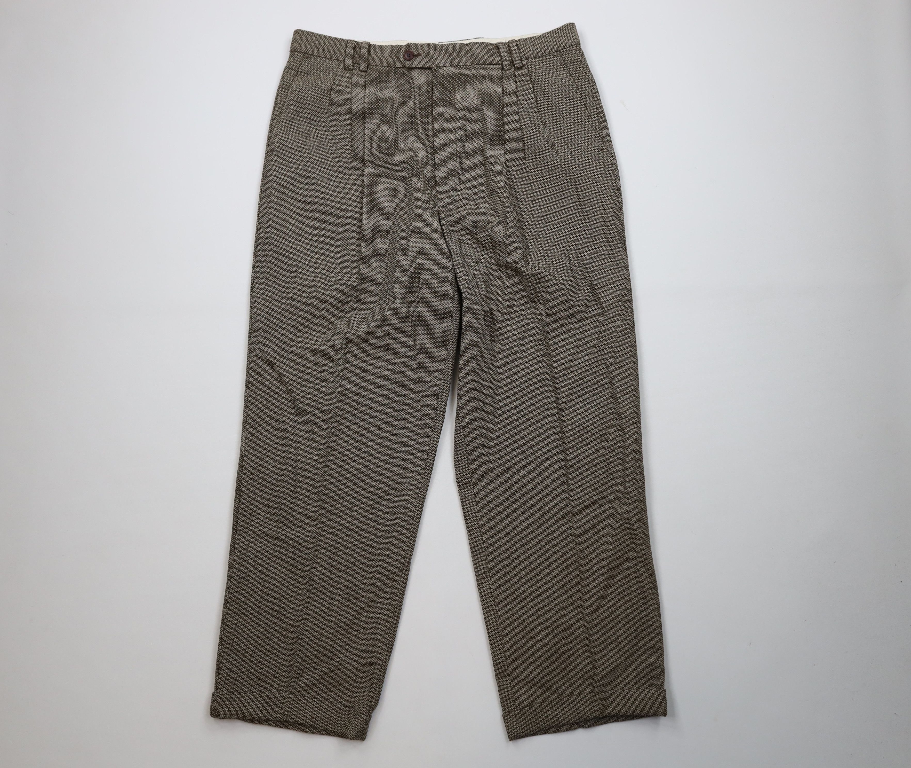 Vintage Vintage 90s Streetwear Pleated Wide Leg Chino Pants Brown Size US 36 / EU 52 - 1 Thumbnail