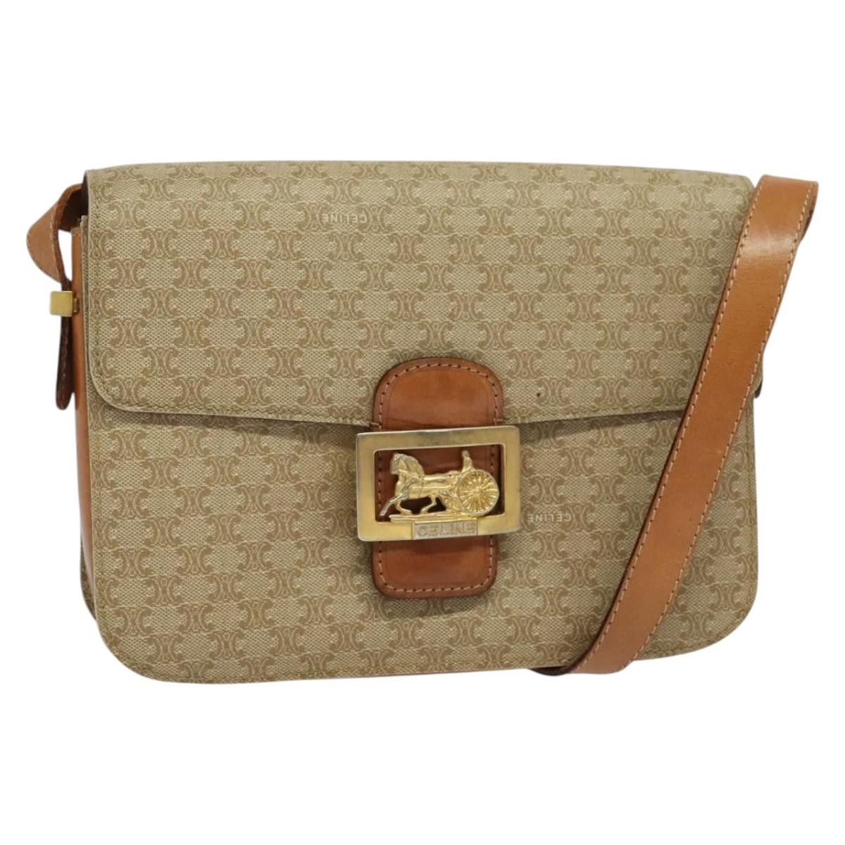 Celine CELINE Macadam Canvas Shoulder Bag Pvc Beige Gold Size ONE SIZE - 1 Thumbnail