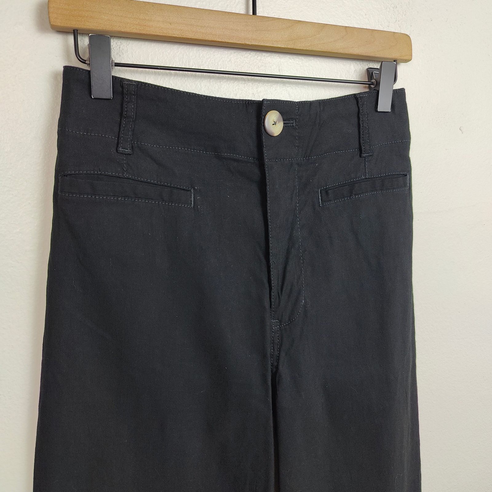 Anthropologie Anthropologie Maeve The Colette Pants 26 Black Wide Leg Size 26" / US 2 / IT 38 - 2 Thumbnail