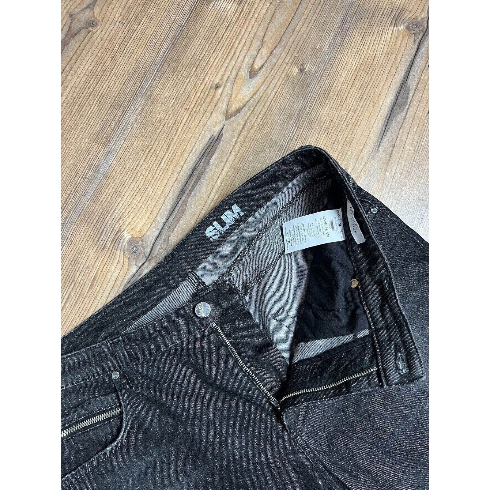 Versace MINT! Versace Collection Dark Black Men`s Slim Fit Jeans Pan Size US 36 / EU 52 - 10 Thumbnail