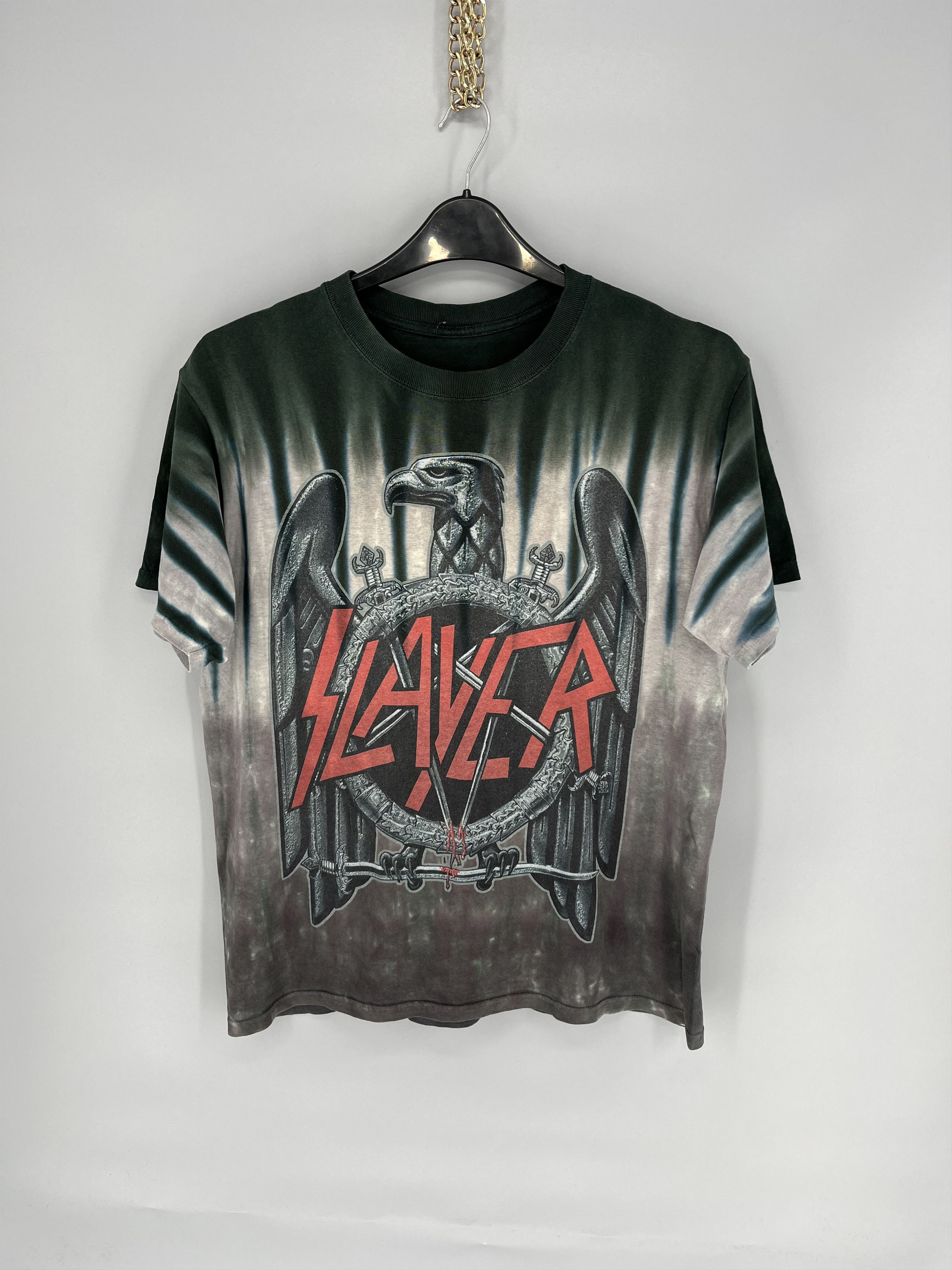 Vintage Slayer 90s Tie Die t-shirt Rock Shirt Black S