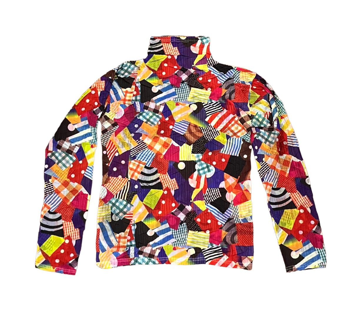 Issey Miyake *FINAL DROP* Issey miyake pleats multicolor mockneck Size S / US 4 / IT 40 - 1 Thumbnail
