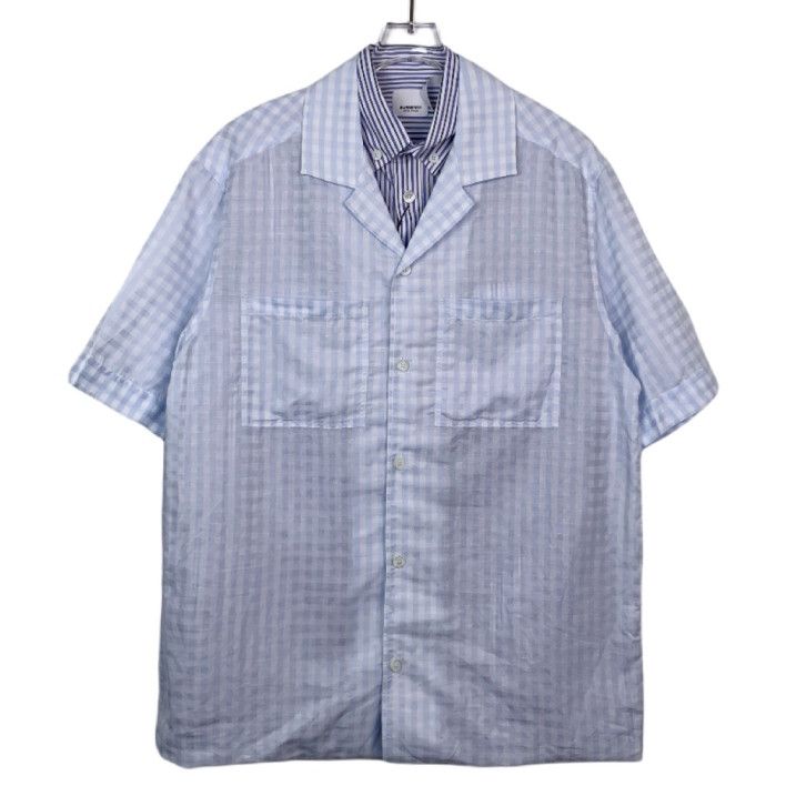 Burberry Two-Tone Single-Breasted Striped Short-Sleeve Shirt