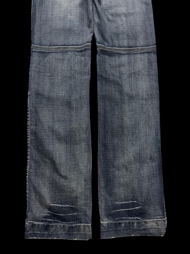 Tornado Mart Vintage 90s Style Japanese Denim Washed Distress Double knee Size US 31 - 20 Thumbnail