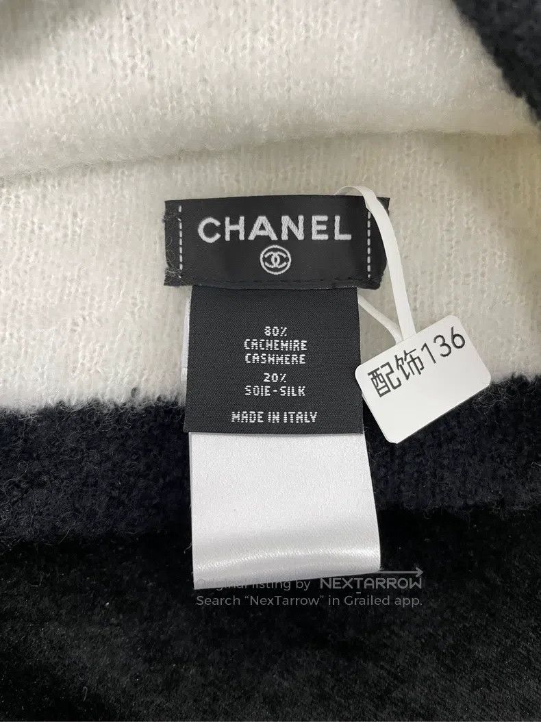 Chanel Chanel Colour block double C logo cashmere knitted hat Size ONE SIZE - 3 Thumbnail