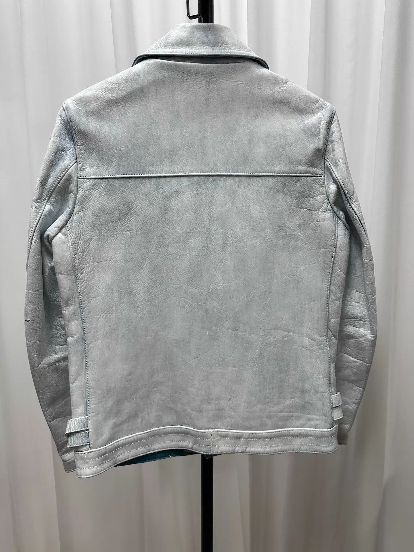 Undercover Undercover White Painted Leather Jacket w/ Blue Underlay Size US M / EU 48-50 / 2 - 5 Thumbnail