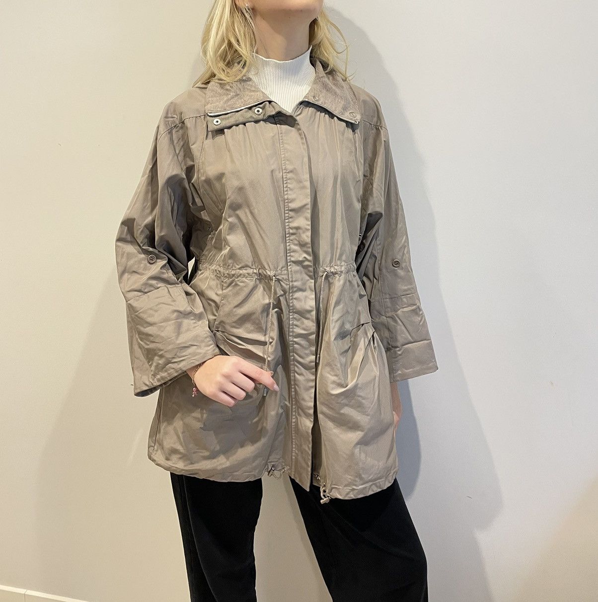 Brunello Cucinelli × Designer Brunello Cucinelli Light Camel Taupe Zip Windbreaker Jacket Size XL / US 12-14 / IT 48-50 - 3 Thumbnail