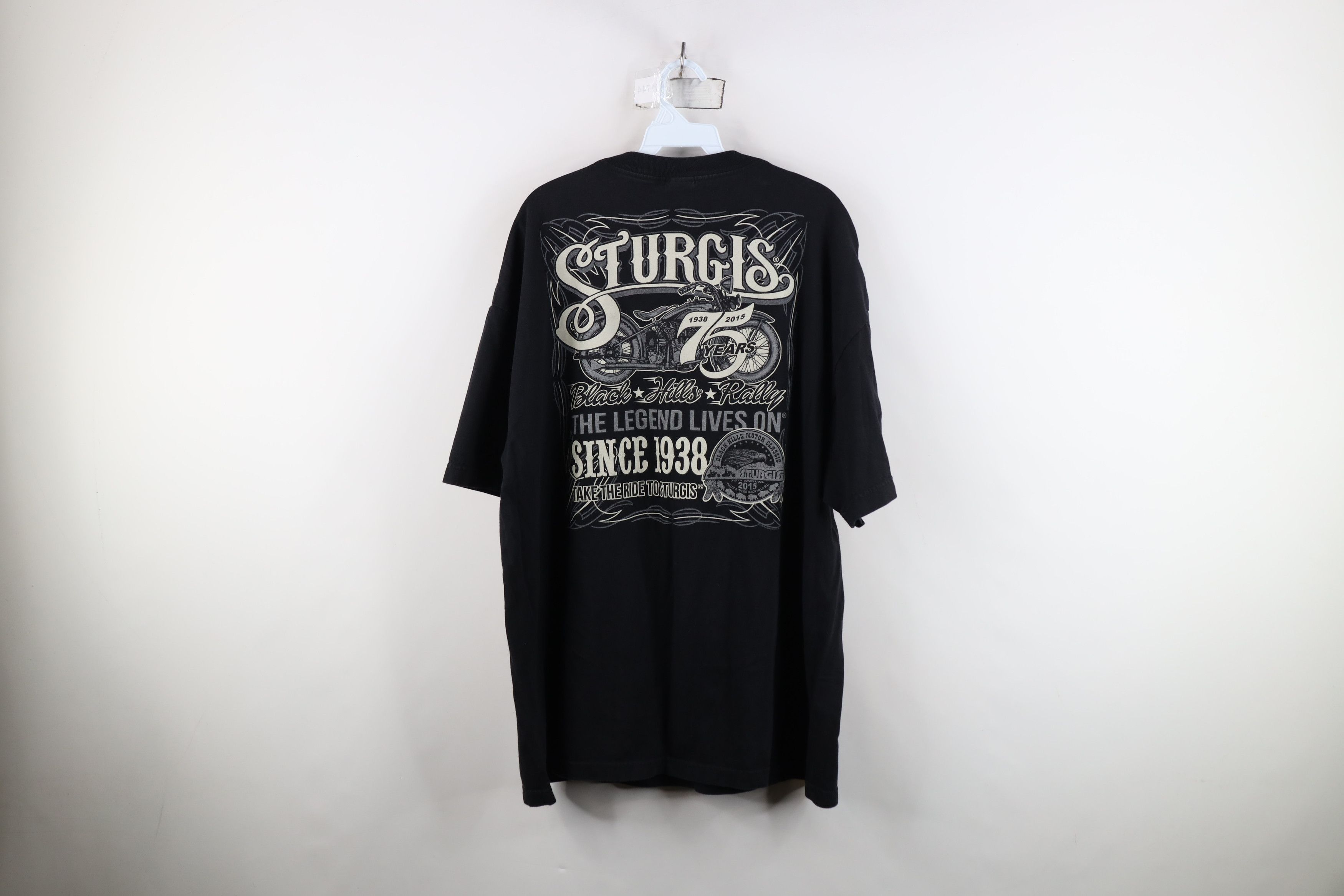 Vintage Vintage Y2K Bike Rally 75th Anniversary T-Shirt Black Size US XXL / EU 58 / 5 - 13 Thumbnail