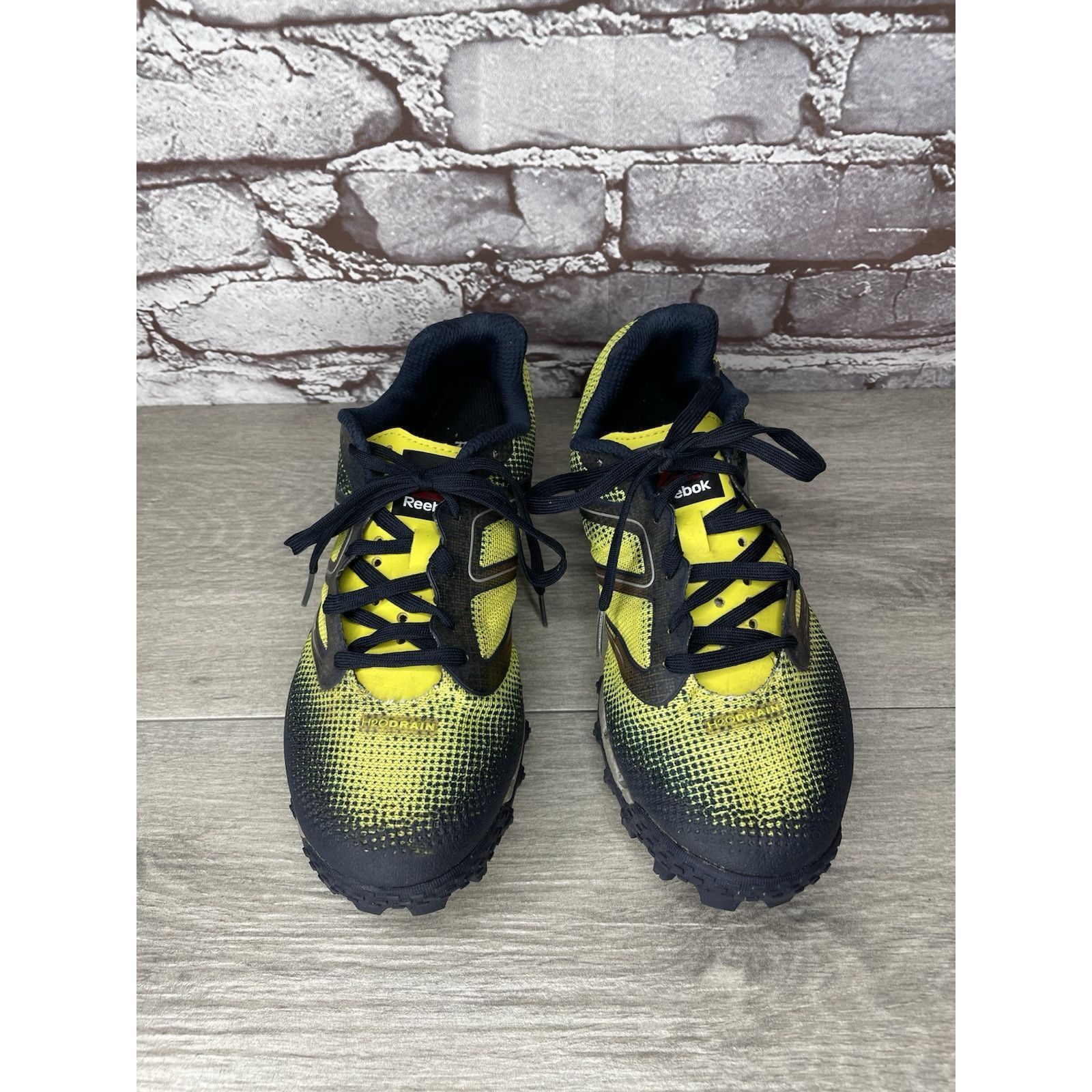 Reebok Reebok H20Drain DuraGrip FitFrame Black Yellow Running Gym S Size US 7.5 / IT 37.5 - 2 Thumbnail