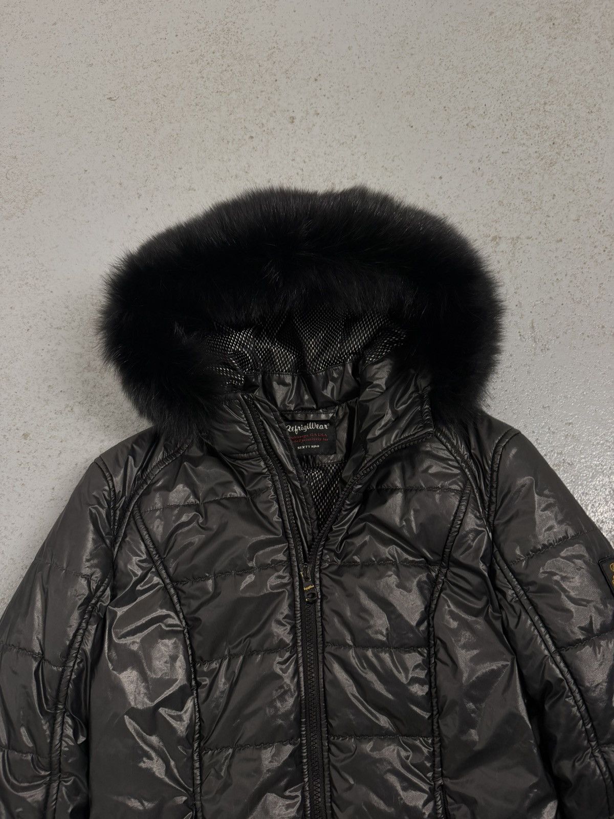 Refrigiwear Streetwear Fur Black Fur Down Y2K Fitted Bomber Jacket Size M / US 6-8 / IT 42-44 - 8 Thumbnail