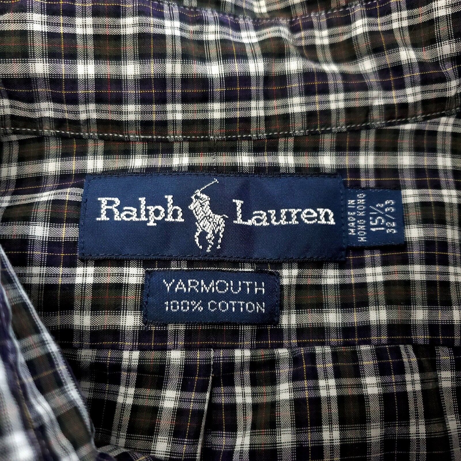 Lauren Ralph Lauren Ralph Lauren Yarmouth Cotton Blue Green Plaid 15.5 16/33 But Size US M / EU 48-50 / 2 - 6 Thumbnail