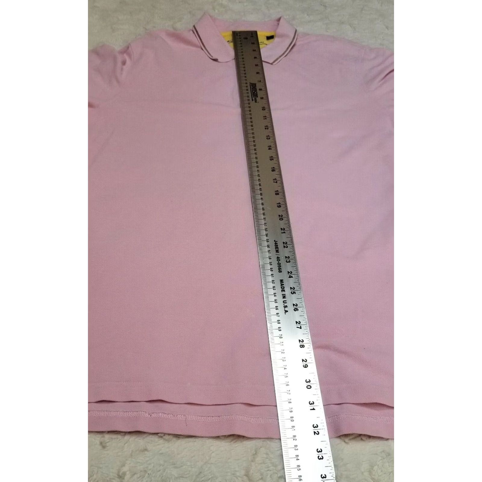 Robert Graham Roberts Graham Mens XL Classic Fit Short Sleeve Knit Polo Pink Cotton Shirt Size US XL / EU 56 / 4 - 4 Thumbnail