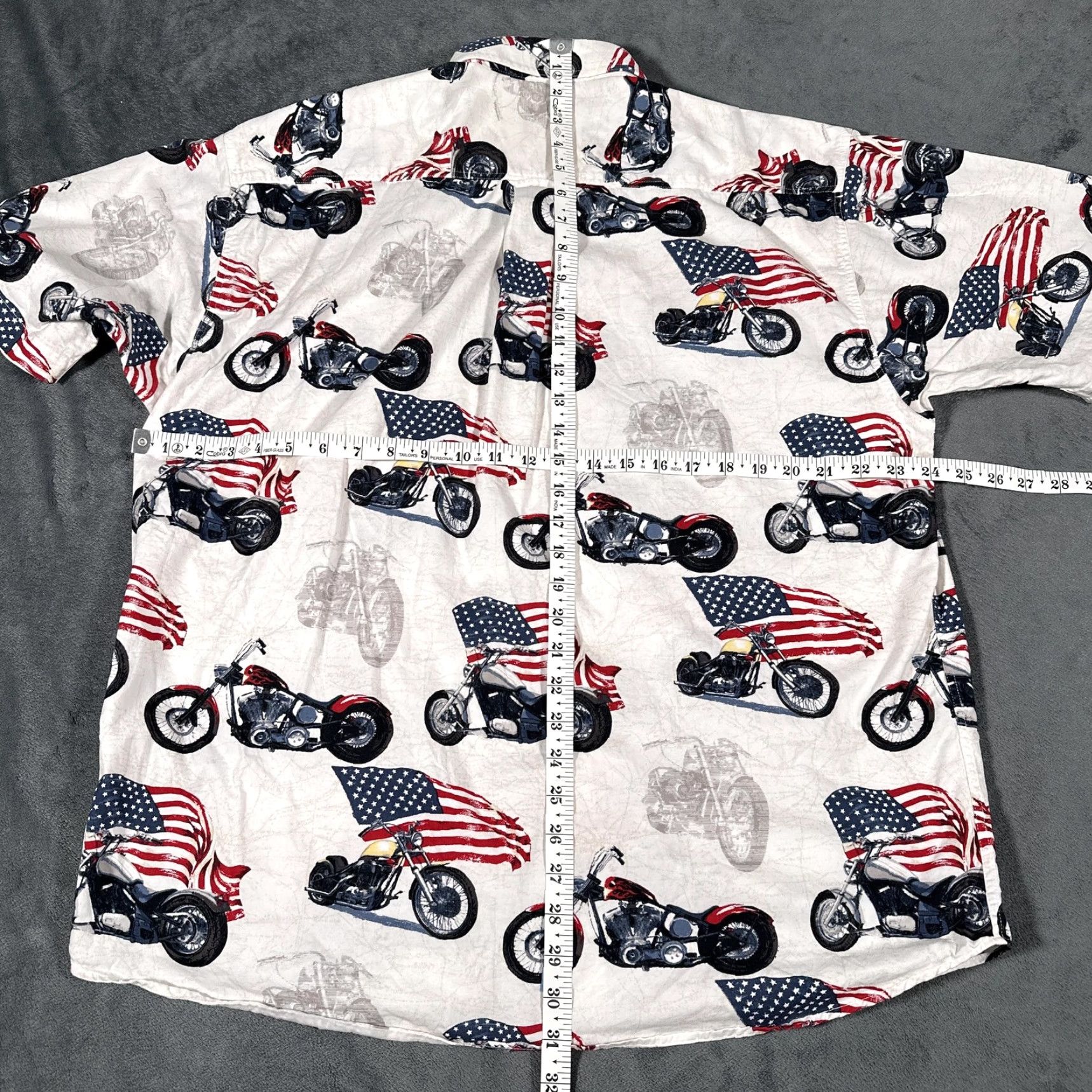 Vintage Clearwater Outfitters Shirt Mens Large White USA Flag Motorcycle Print Patriotic Size US L / EU 52-54 / 3 - 6 Thumbnail