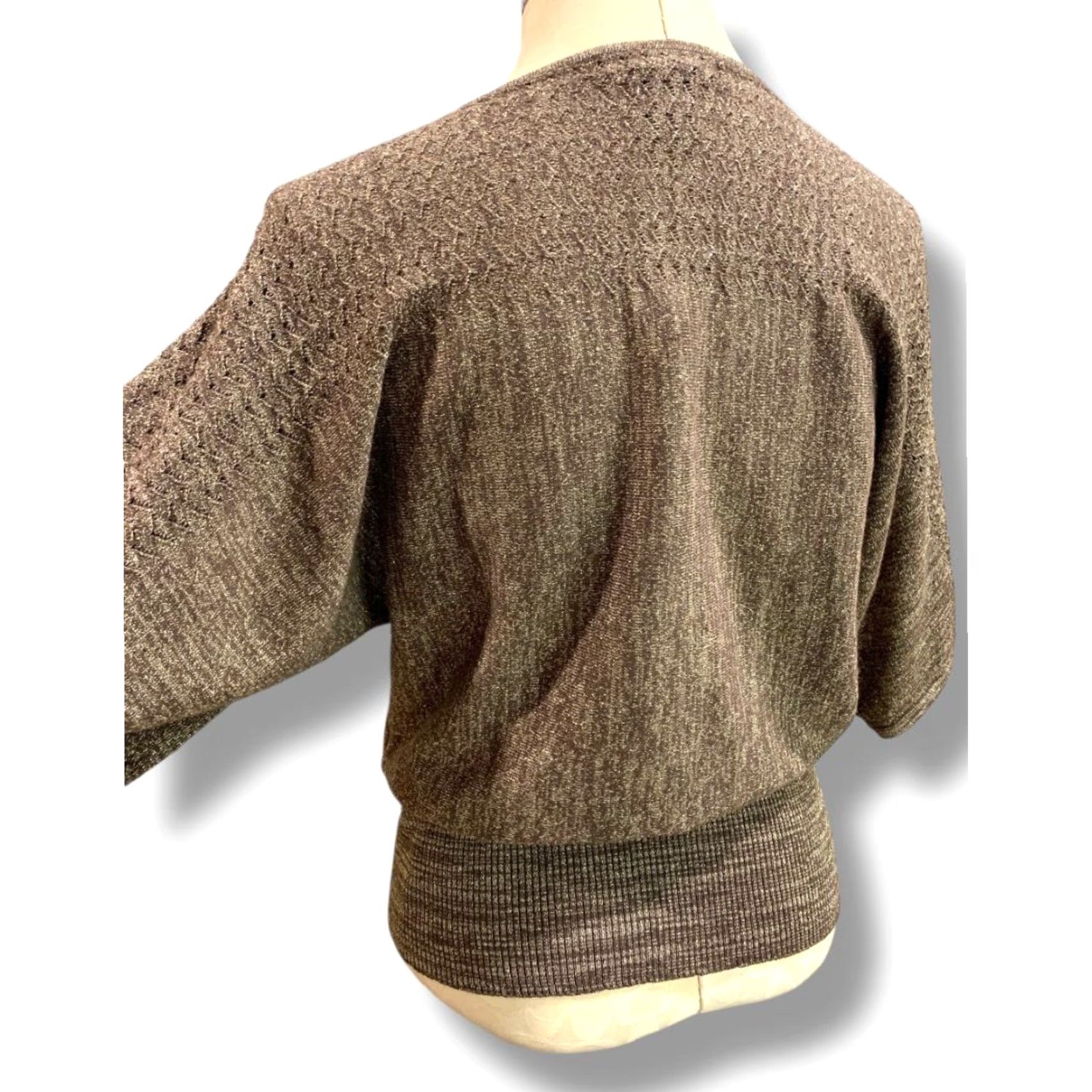 Vintage VINTAGE United States Sweaters Pullover Womens Size M Metallic Sparkle Banded Waist Brown 64% rayon 28% polyester 8% metallic Womens 60s? Size M / US 6-8 / IT 42-44 - 6 Thumbnail