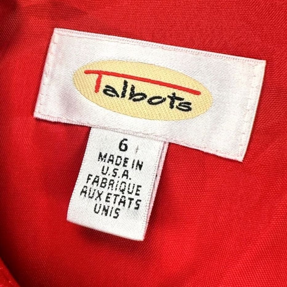 Talbots Talbots Sheath Dress Womens 6 Red Knee Length Short Sleeve Cap Sleeve Zip Lined Size 28" / US 6 / IT 42 - 4 Thumbnail