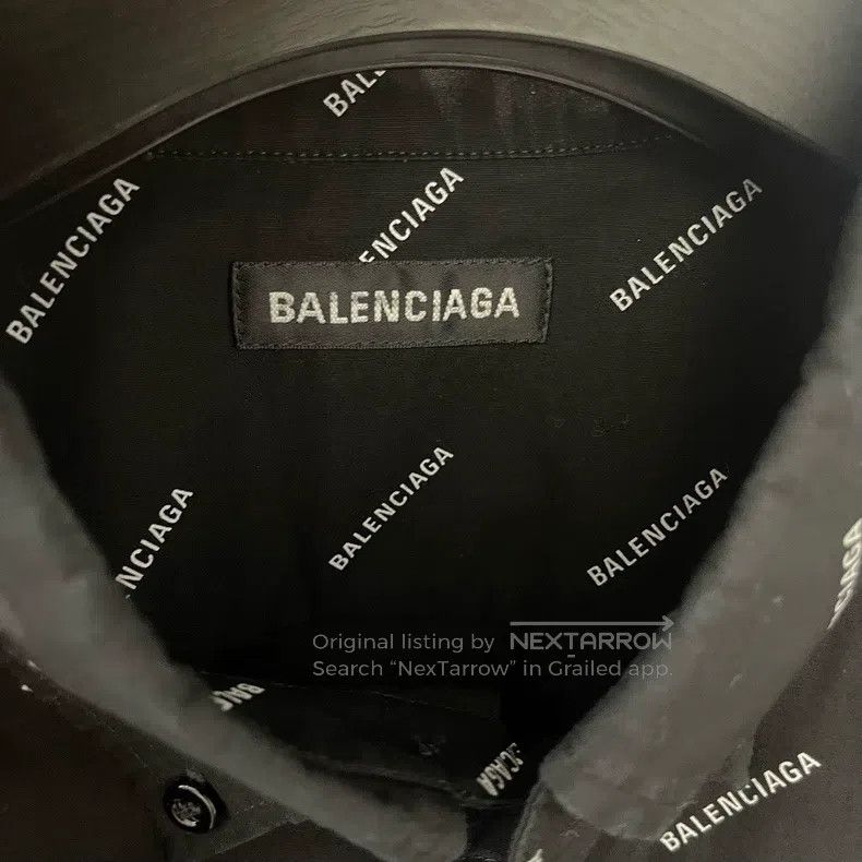 Balenciaga Balenciaga Logo Slogan Full Print Long Sleeve Shirt Size US S / EU 44-46 / 1 - 3 Thumbnail