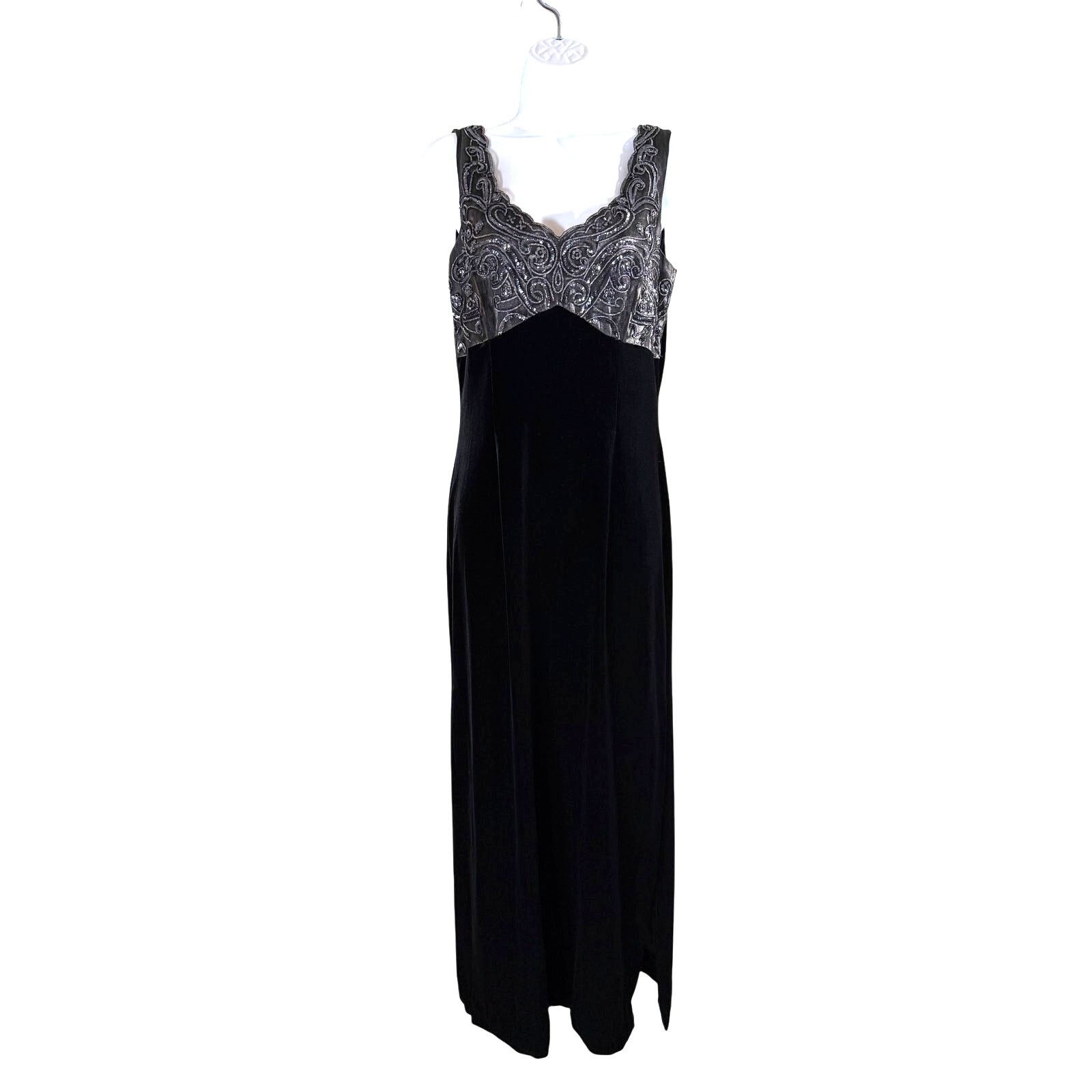 Vintage Jeffrey & Dara Whimsigoth Sleeveless Velvet Maxi Dress Black Size M / US 6-8 / IT 42-44 - 1 Thumbnail