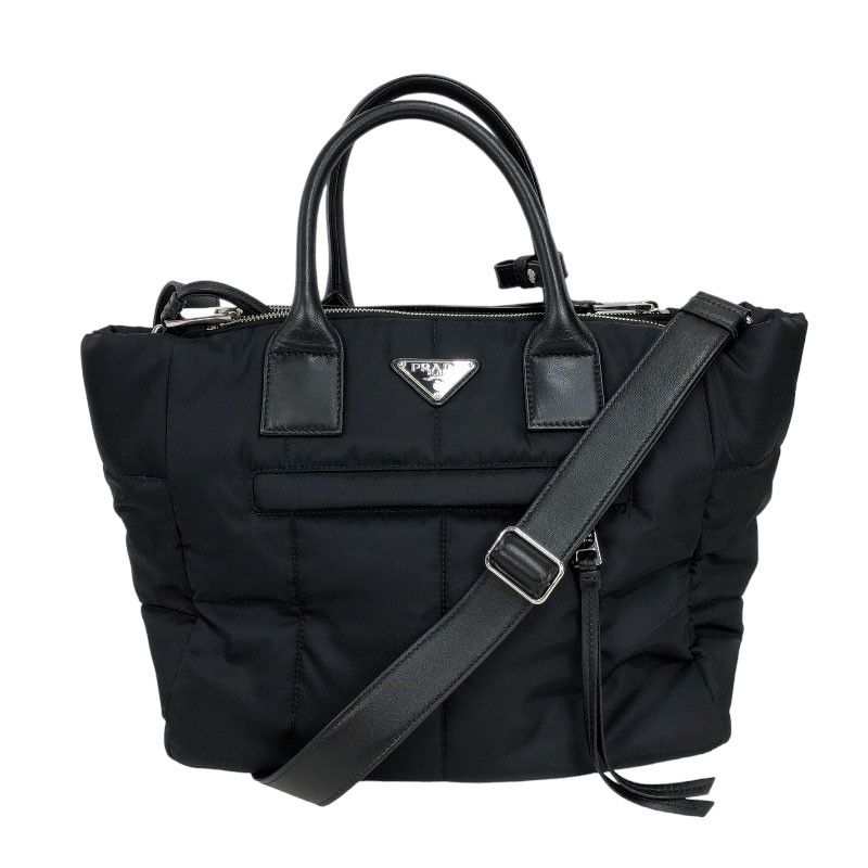 Prada Tesuto Bomber 2way Black Tote Bag