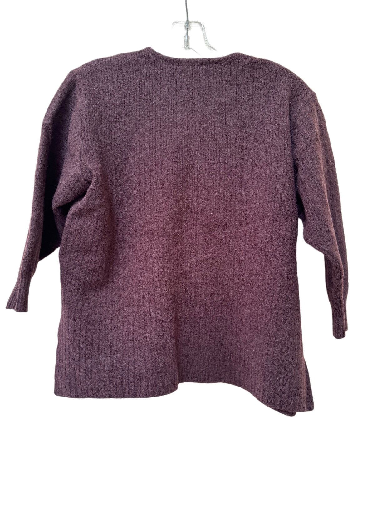 Vintage Bien Mise women’s 100% wool coffee brown sweater ribbed Size S / US 4 / IT 40 - 3 Thumbnail