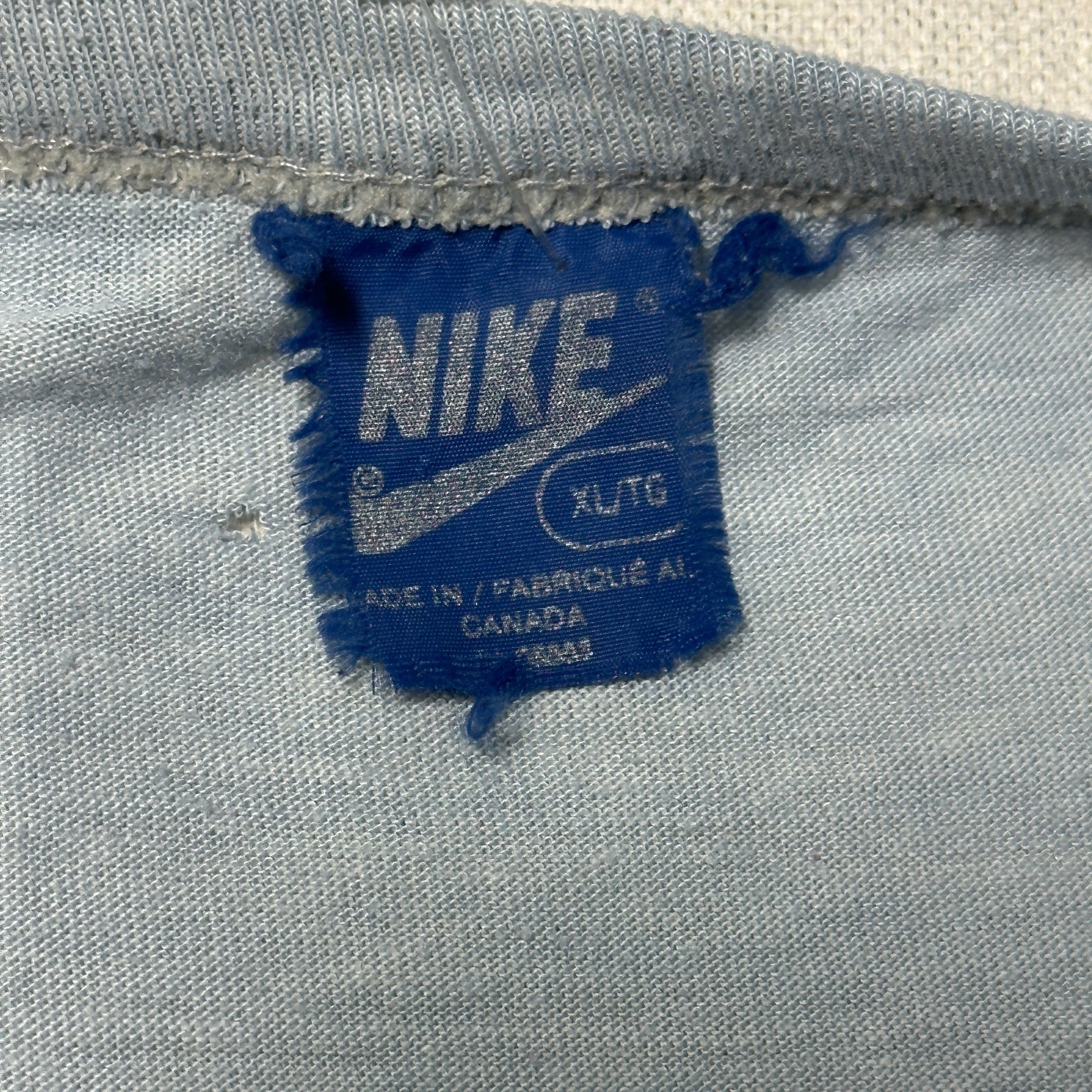 Nike Vintage Nike Large Logo Long Sleeve Shirt Size XL 80s Blue Tag Pinwheel Size US XL / EU 56 / 4 - 2 Thumbnail