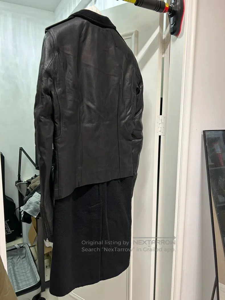 Rick Owens RICK OWENS Men's Leather Jacket, Runway Long Coat Size US M / EU 48-50 / 2 - 2 Thumbnail