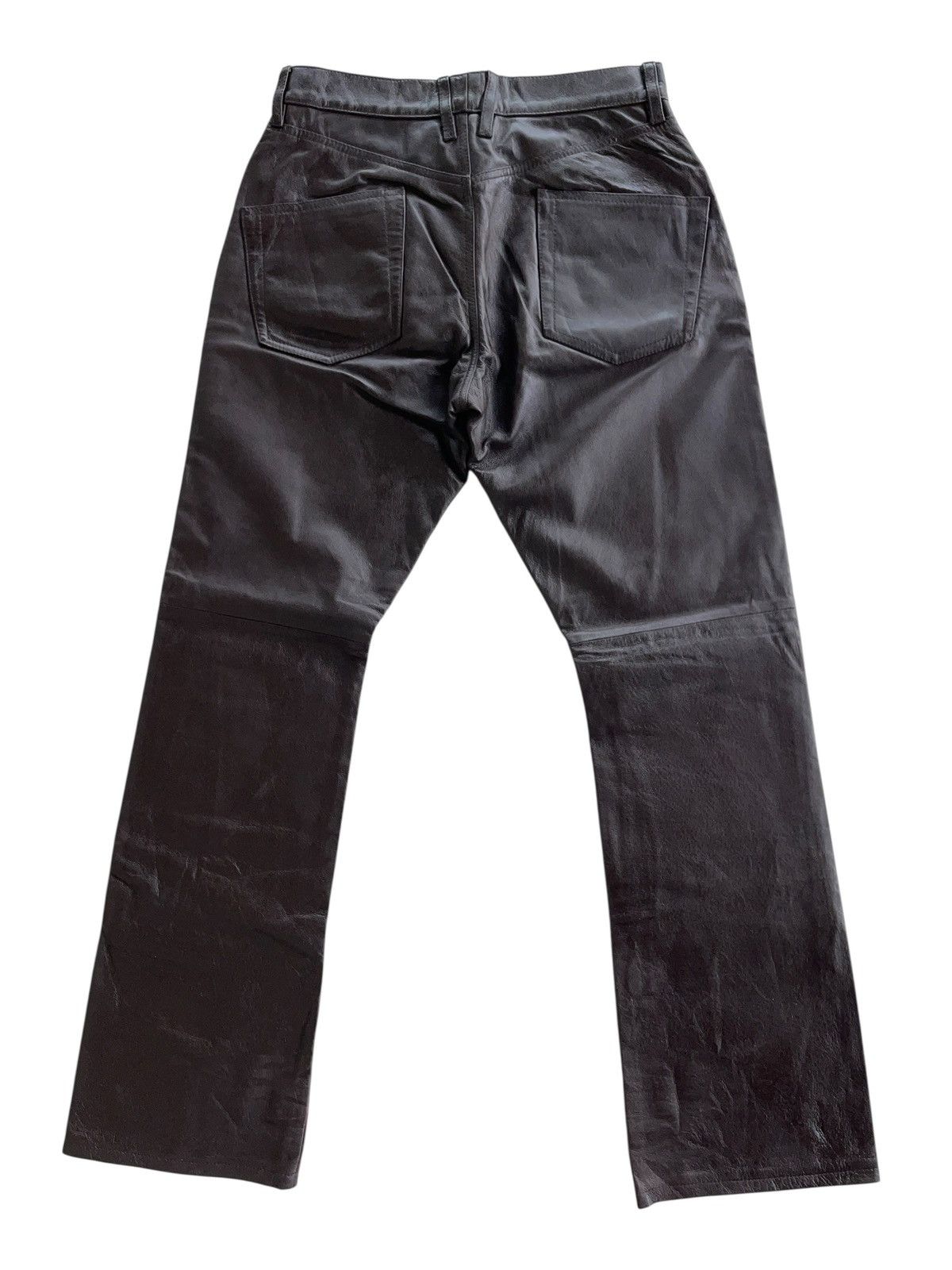 PPFM PPFM Dark Brown Leather Pants Size US 28 / EU 44 - 3 Thumbnail
