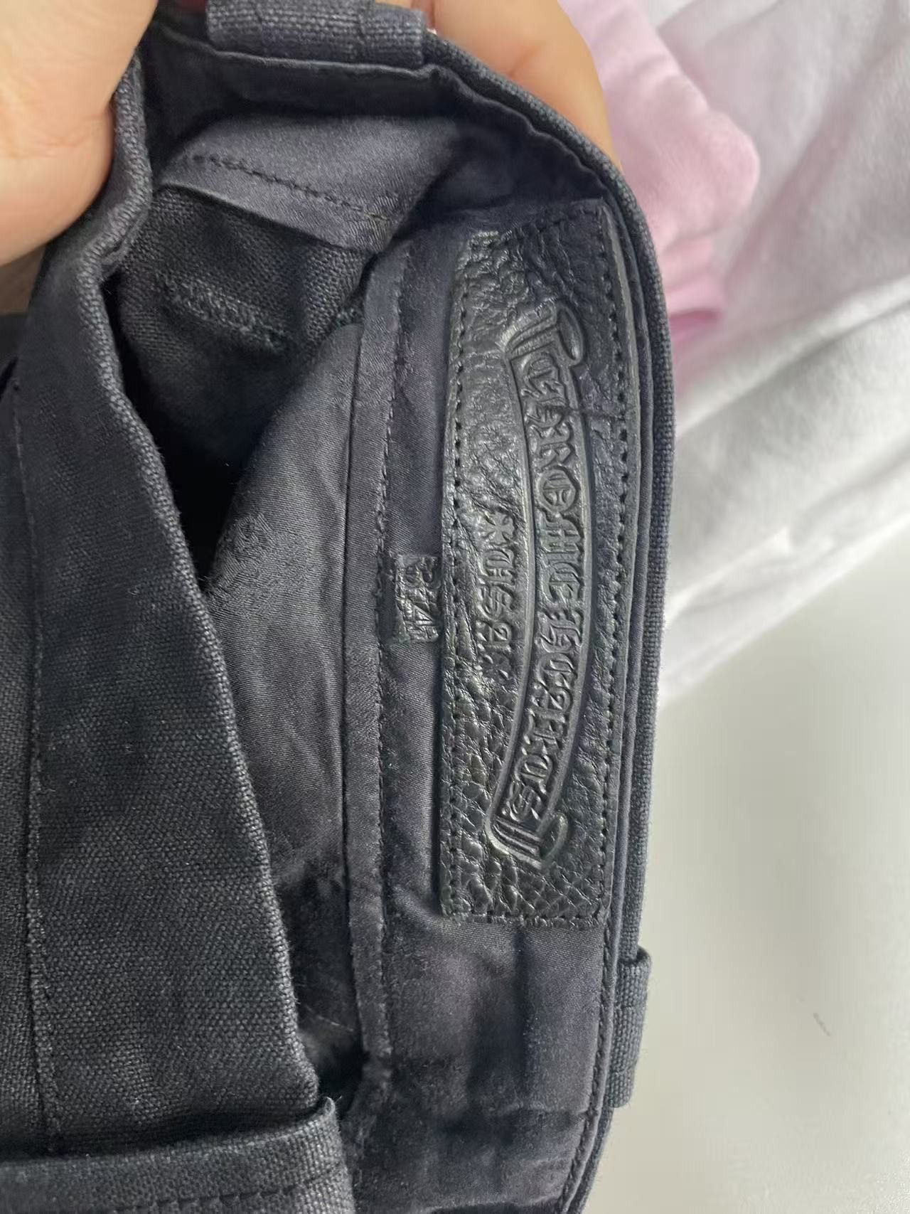 Chrome Hearts Chrome Hearts Black Cross Leather Patch Silver Button Shorts Size US 34 / EU 50 - 19 Thumbnail