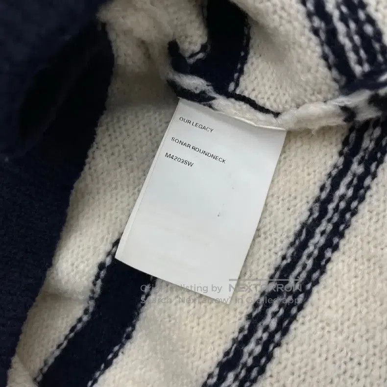 Our Legacy Our Legacy Navy Striped Ivory White Knit Top Size US M / EU 48-50 / 2 - 6 Thumbnail
