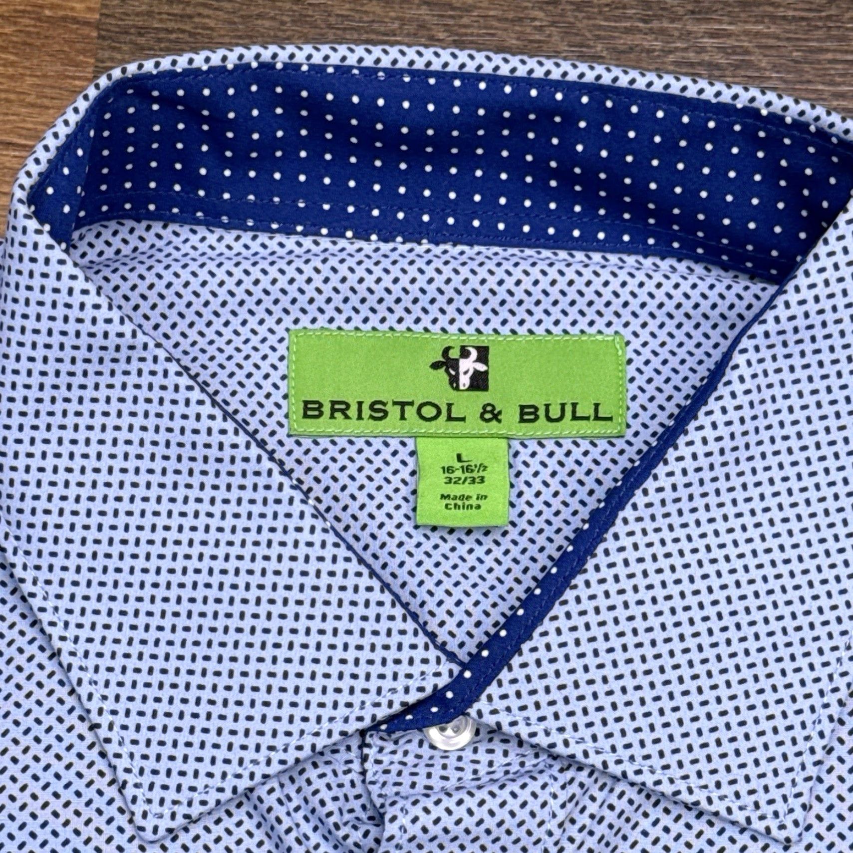 Vintage Bristol & Bull Shirt Mens Large 16.16.5 Blue Button Up New Size US L / EU 52-54 / 3 - 5 Thumbnail