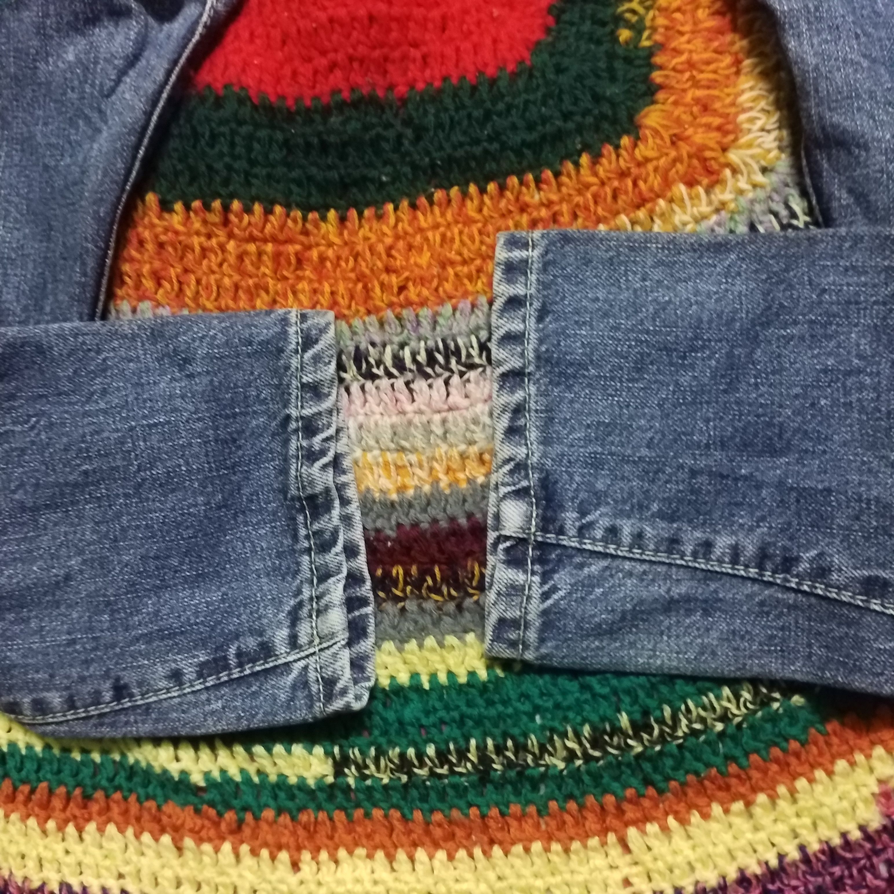 Japanese Brand DENIM LOVE BUTT DESIGN BIG BACK POCKET Size 32" / US 10 / IT 46 - 3 Thumbnail