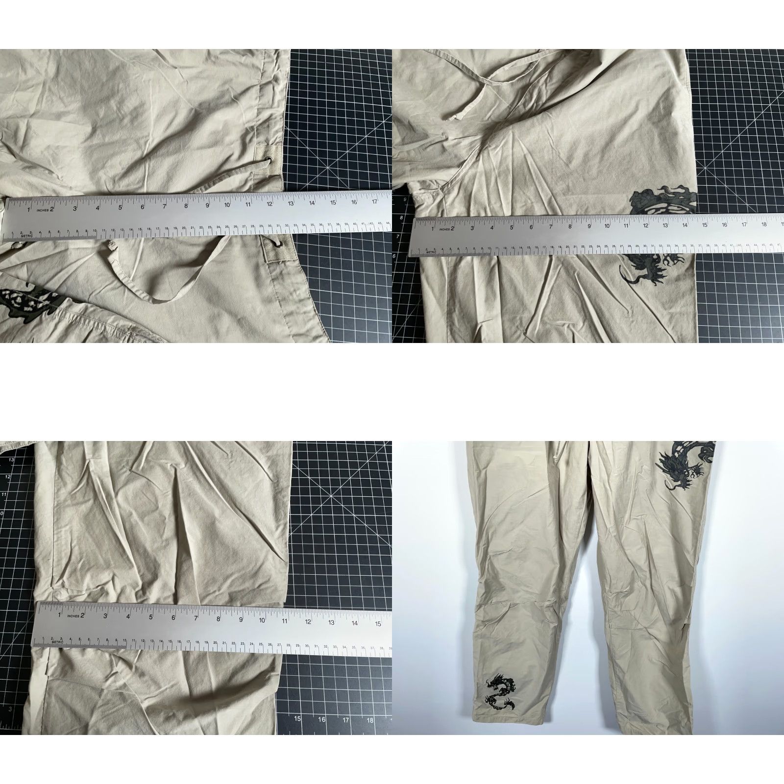 Vintage VINTAGE Utility Pants Baggy Fit Dragon Print Beige 36 x 30 Men's Size US 37 - 8 Thumbnail