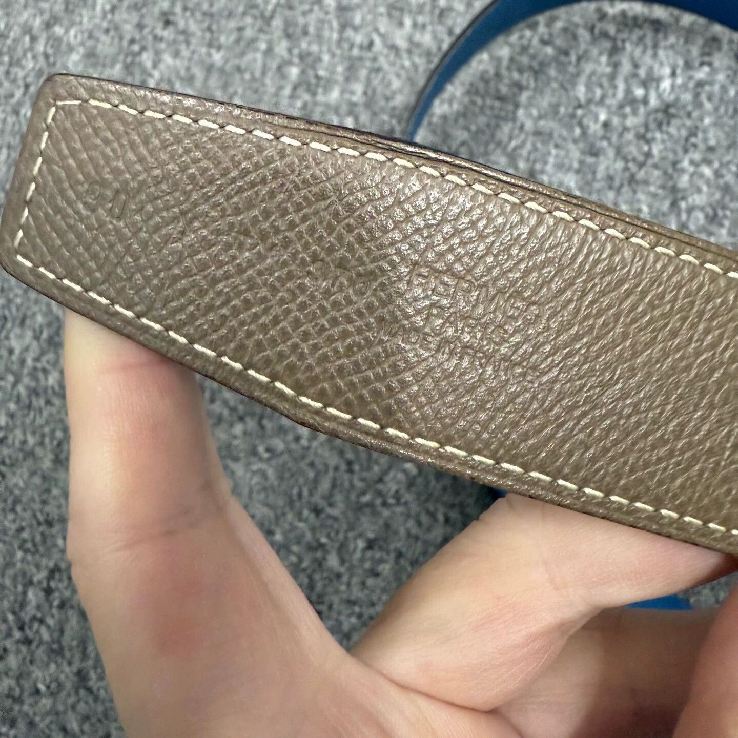Hermes Hermes gold buckle blue/brown belt 90cm 99 new Size 40 - 4 Thumbnail