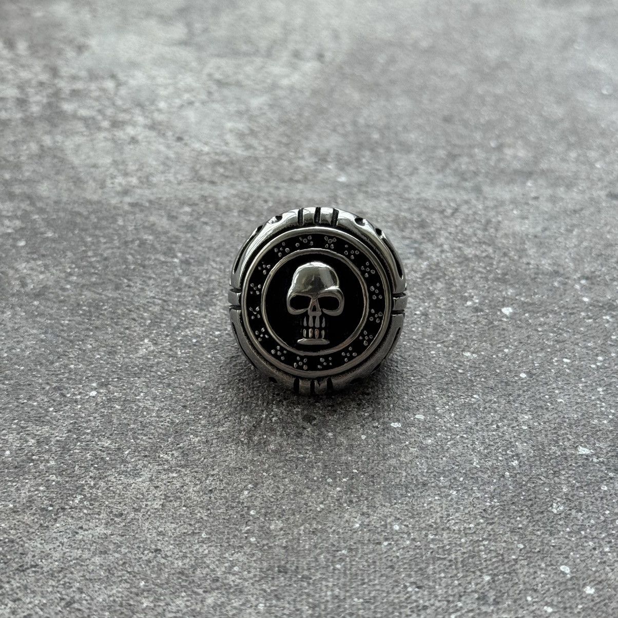 20471120 Skull Vintage Men’s Gothic Big Silver Ring Size ONE SIZE - 3 Thumbnail