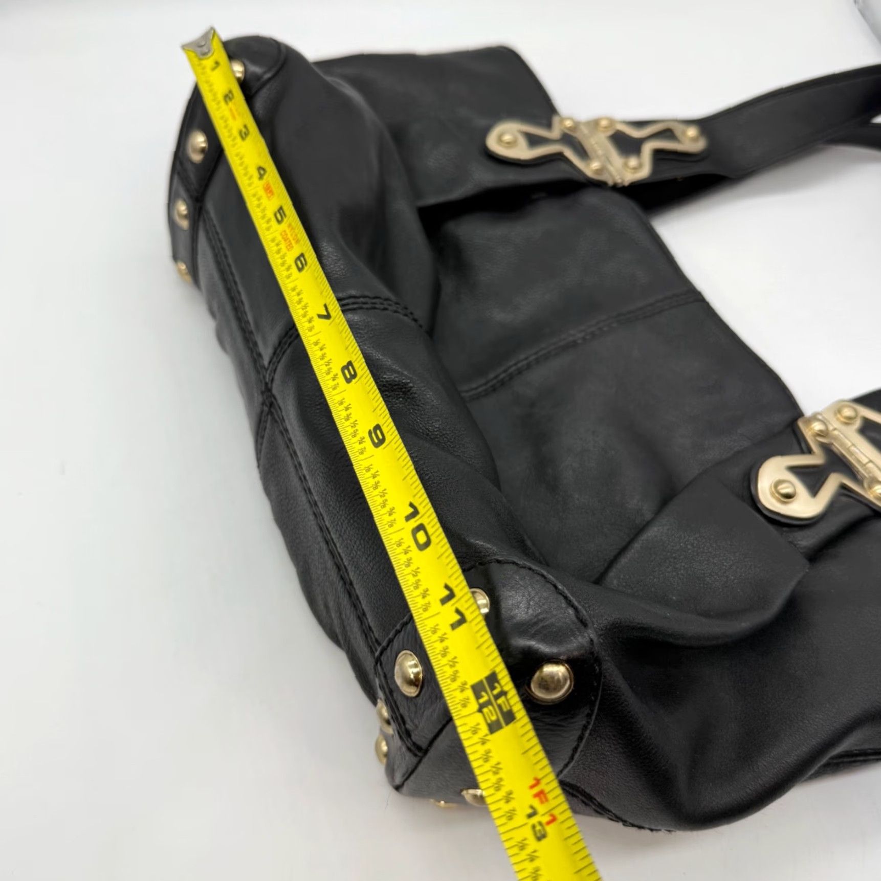 Michael Kors Michael Kors Black Pebble Leather Tote Bag Purse Gold Tone Hardware Double Strap Tote Women XS? Size ONE SIZE - 3 Thumbnail