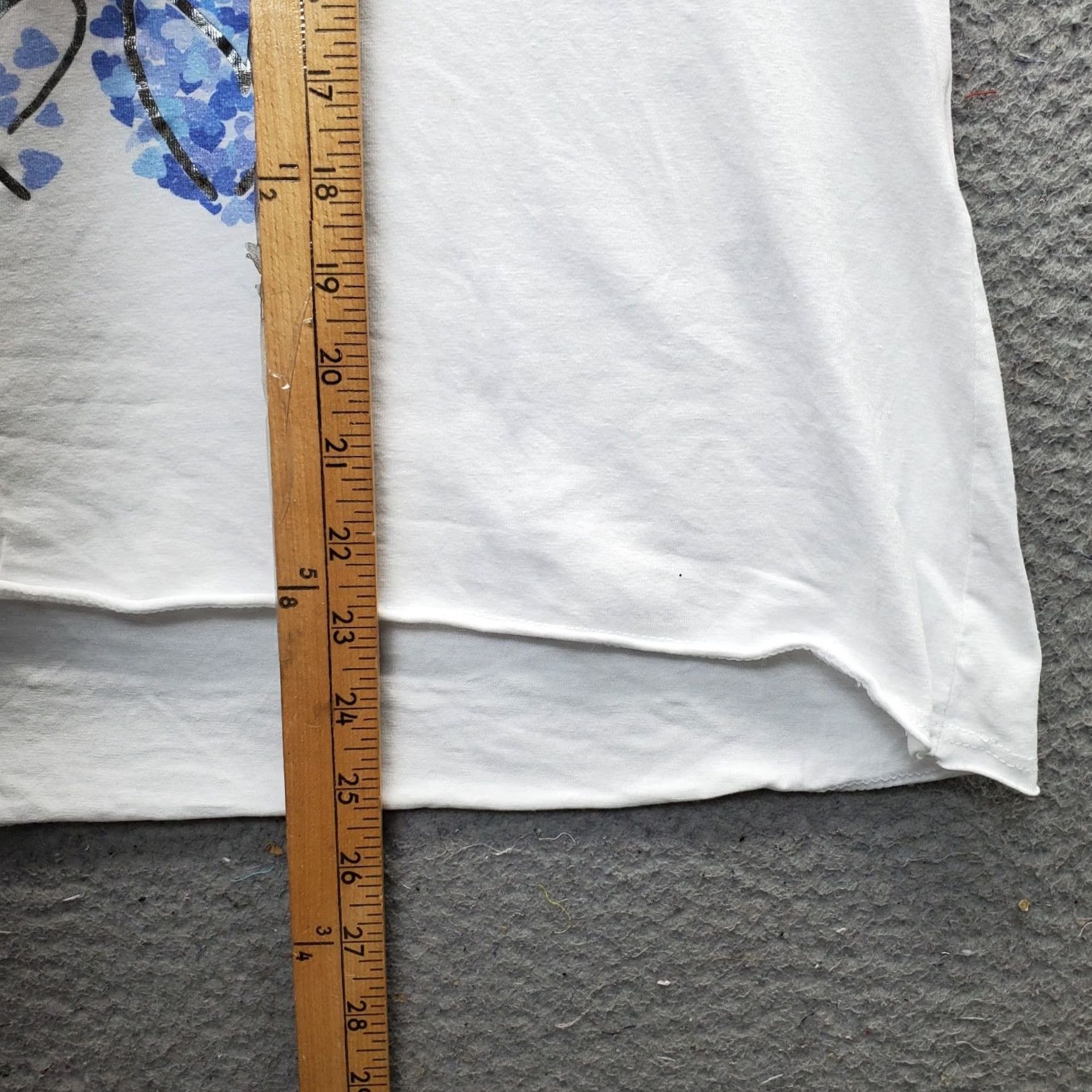 Vintage Femme Fatale Womens T-Shirt White Heart Print Short Sleeve High Low Size L / US 10 / IT 46 - 3 Thumbnail