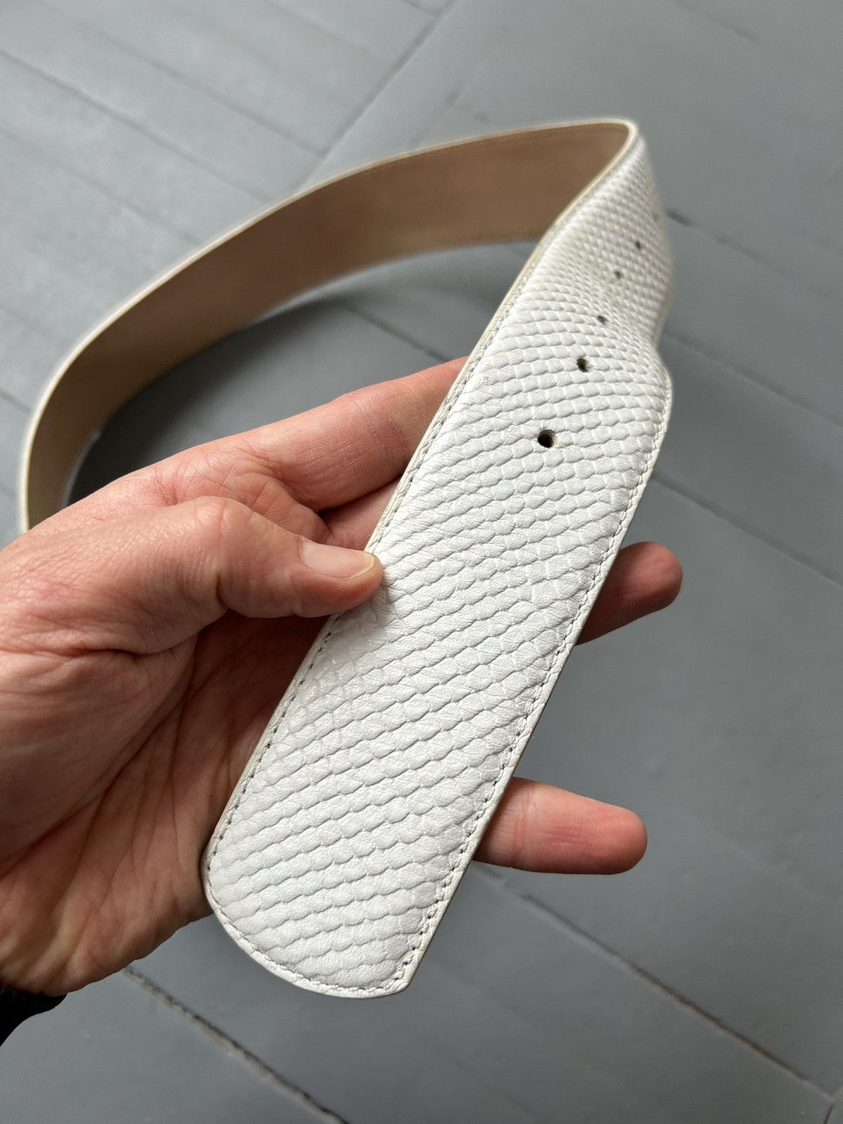 Versace × Vintage Versace leather belt white Size ONE SIZE - 5 Thumbnail