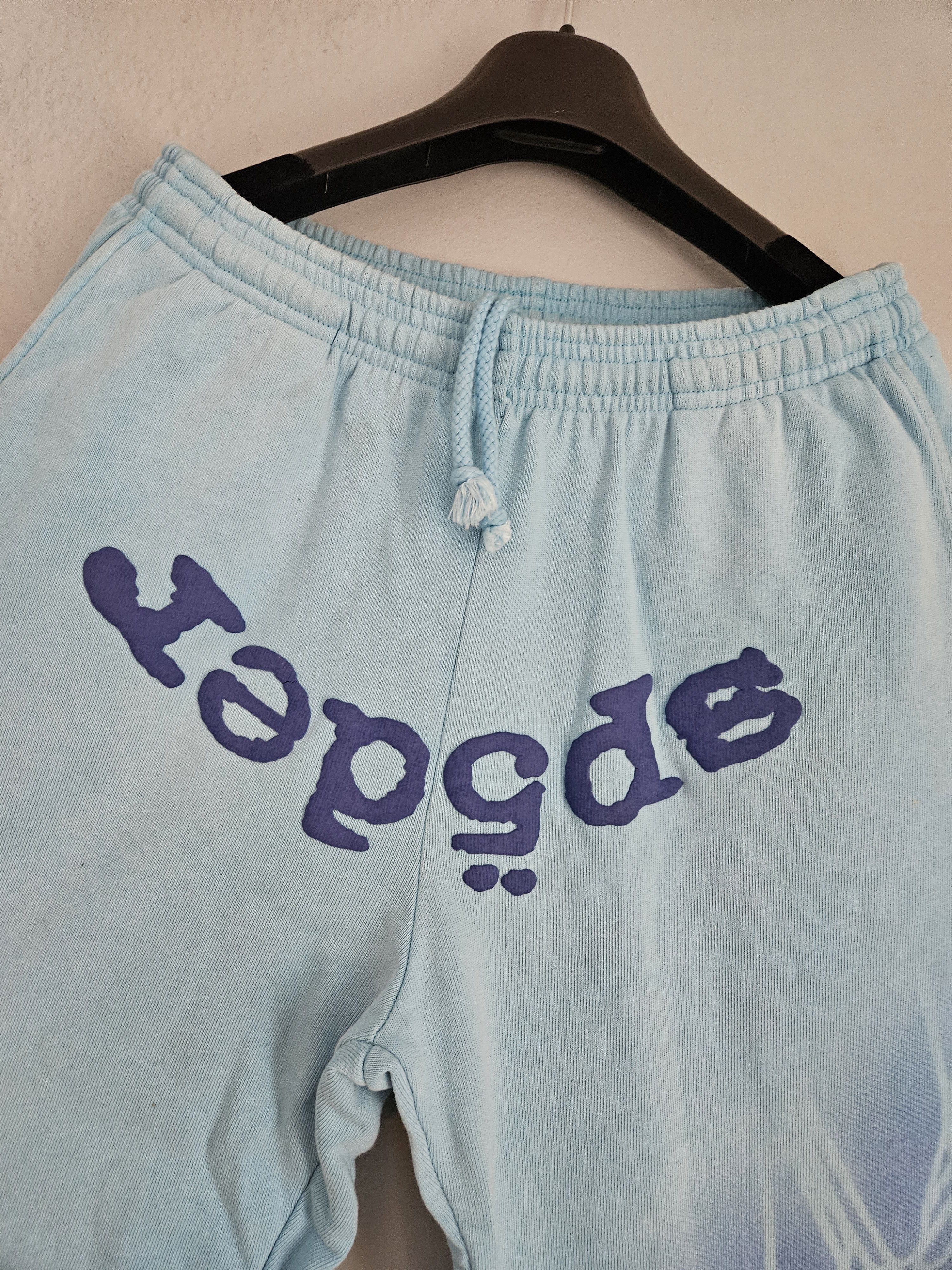 Sp5der OG Web V2 Airbrush Spray Light Blue Sweatpants Size US 30 / EU 46 - 3 Thumbnail