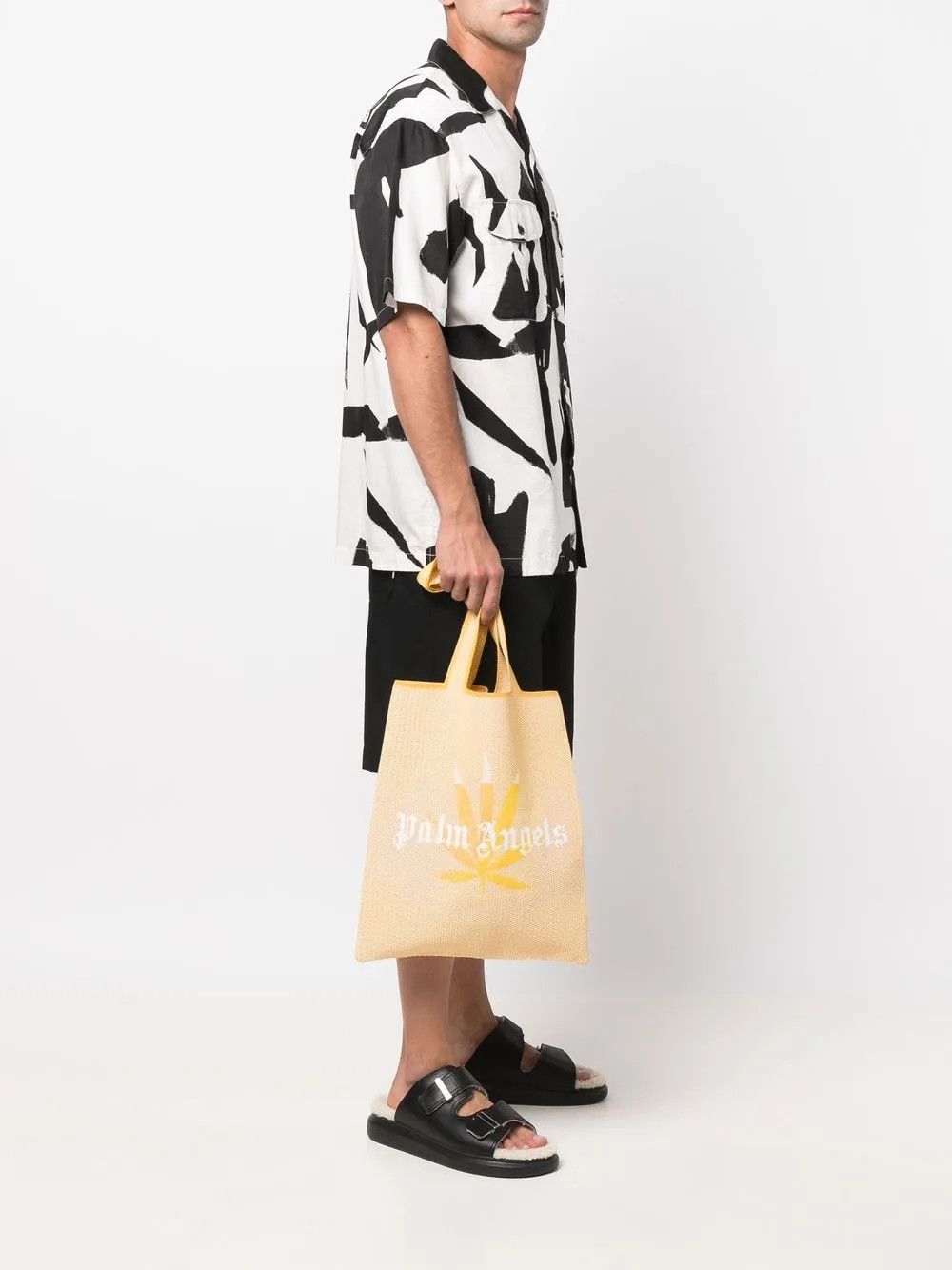 Palm Angels o1y0325 Size : OS / Logo Shoulder Bag in Yellow Size ONE SIZE - 5 Thumbnail