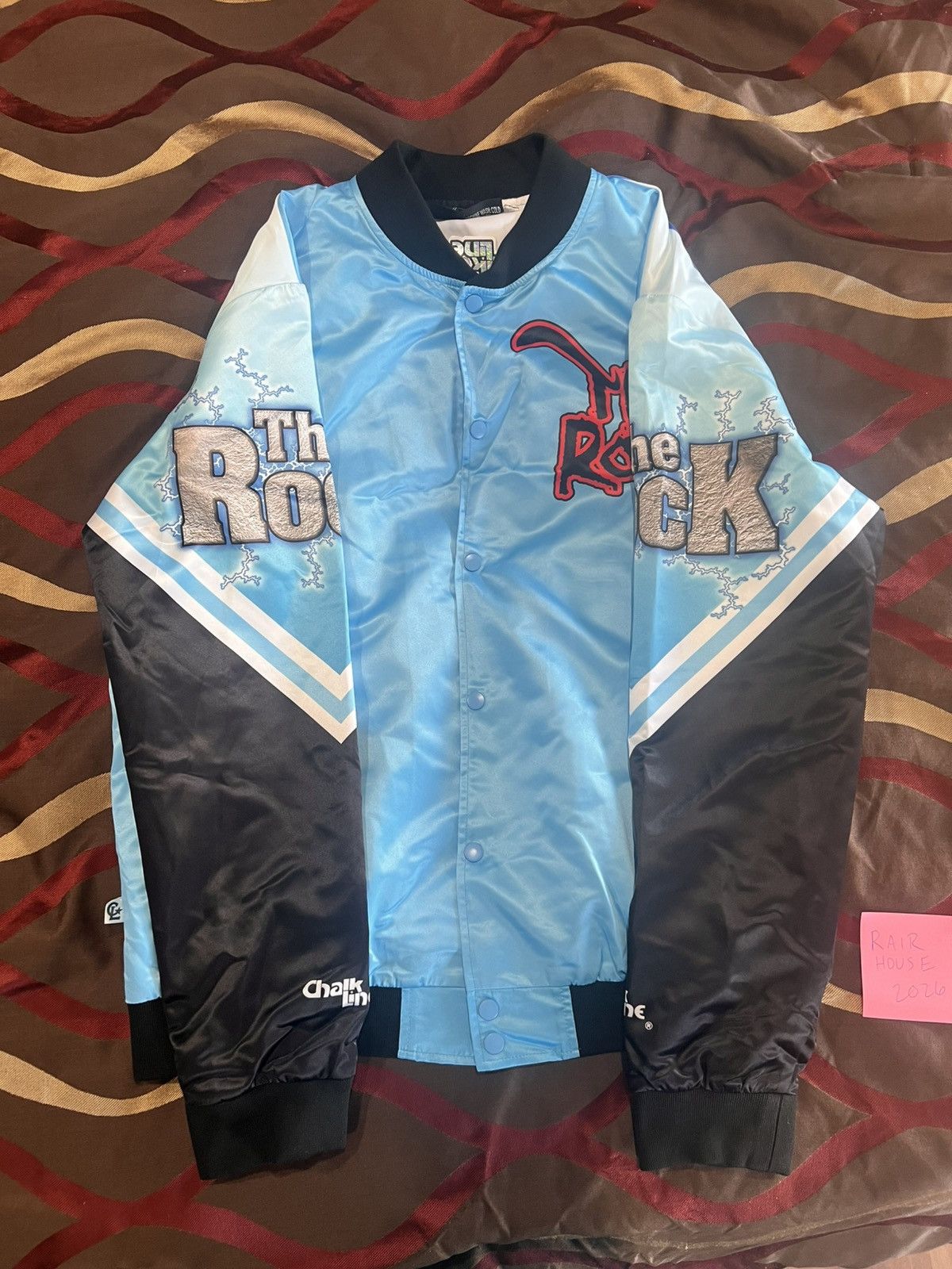 WWE Brand New! WWE The Rock OG Chalk Line Satin Jacket WWF Size US XL / EU 56 / 4 - 3 Thumbnail