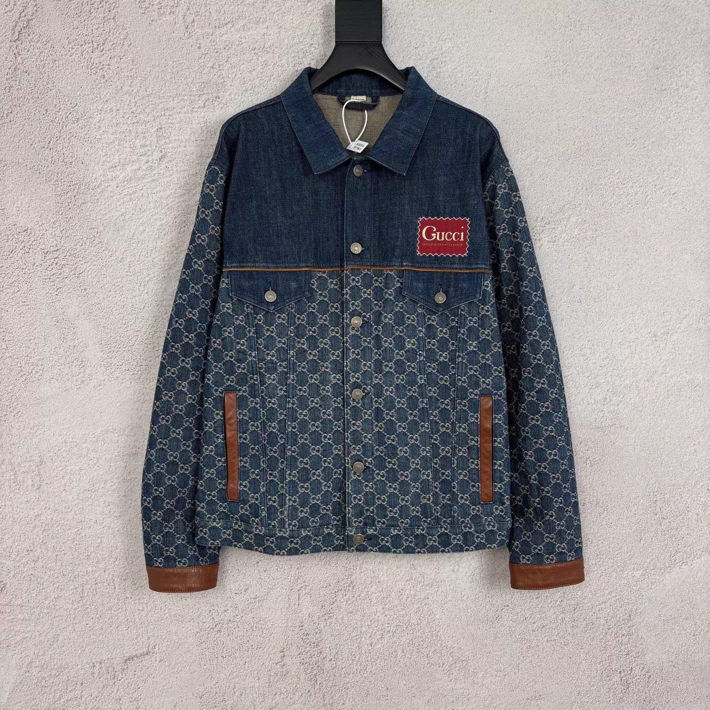 Gucci Gucci All-Over GG Embroidered Denim Jacket Blue 50 Size US M / EU 48-50 / 2 - 1 Thumbnail